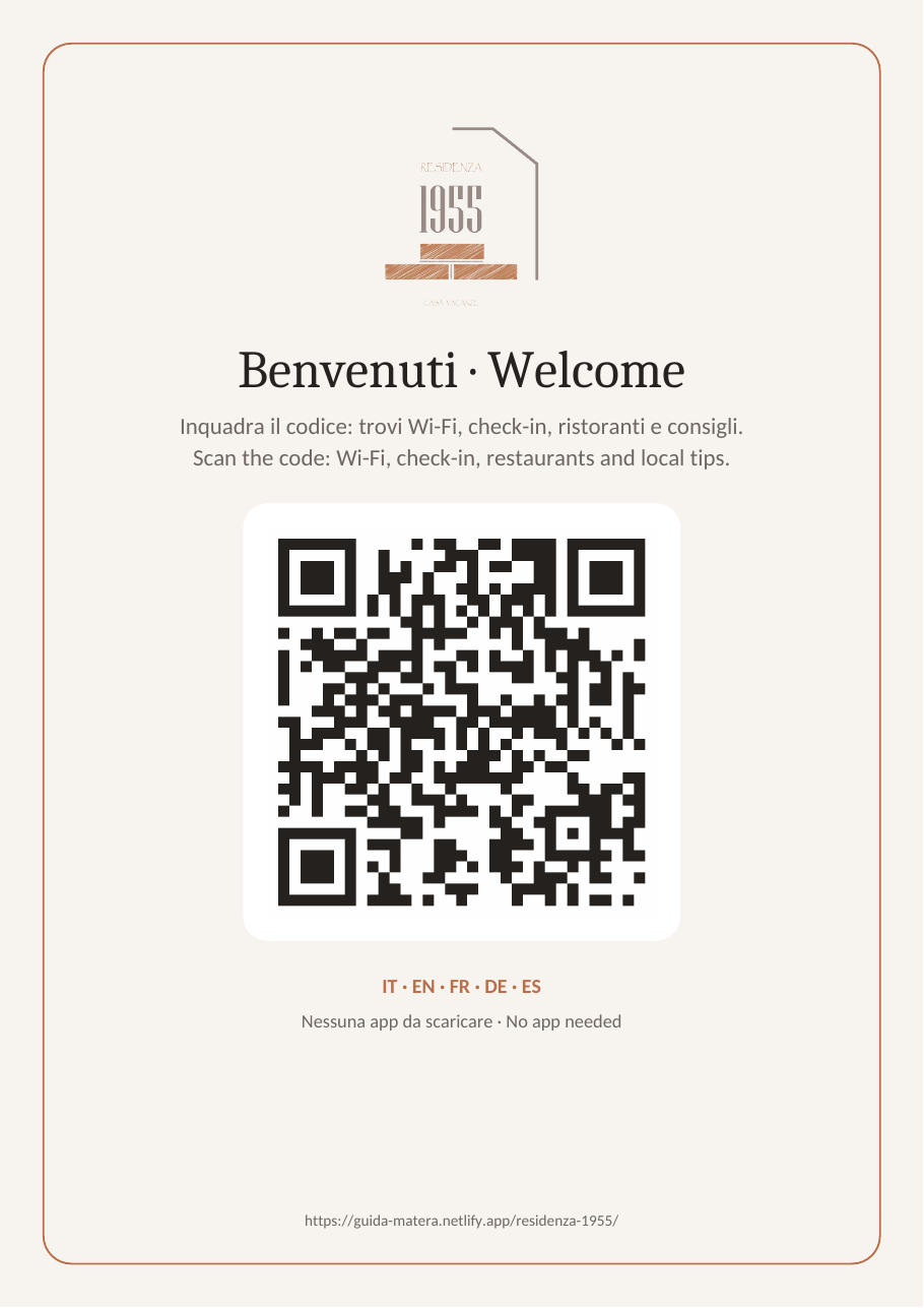 Cartello A4 con QR per aprire la guida